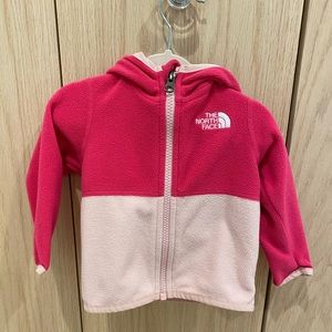 EUC 6-12 months The North Face girls pink fleece